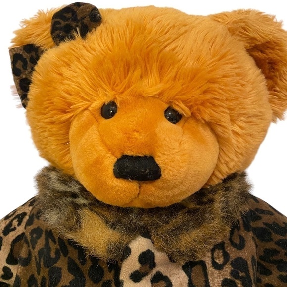 JC Penney HOLIDAY COLLECTION Vintage Plush Bear 2001 Leopard Print 28” - Picture 2 of 7